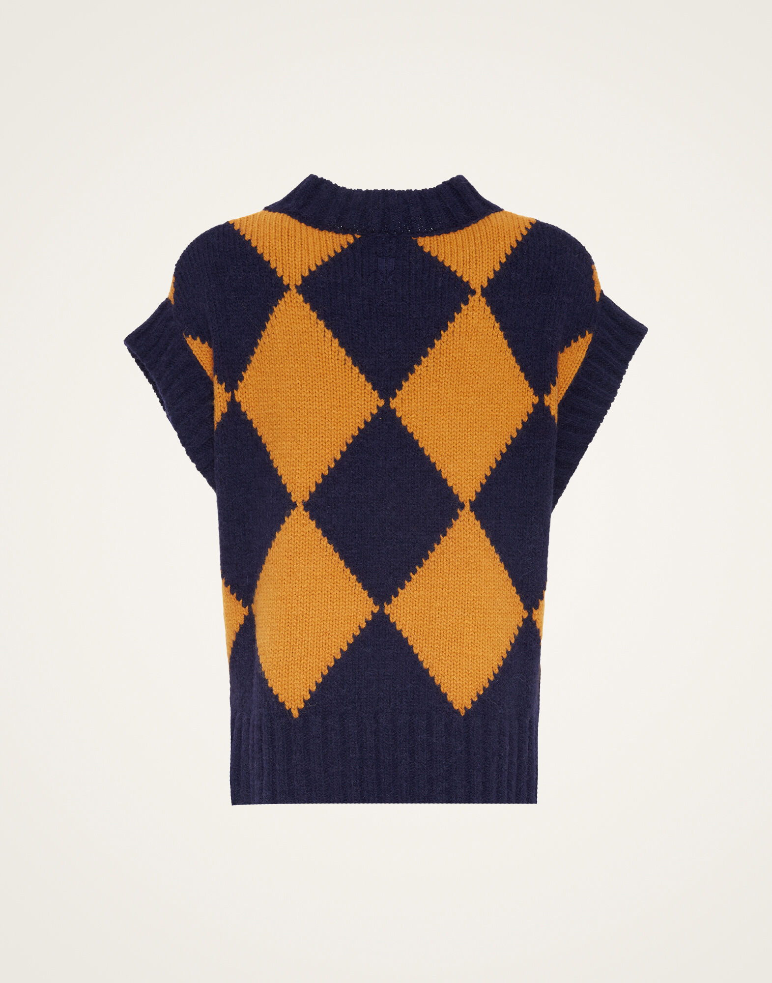 Argyle Gilet La DoubleJ: Navy & Yellow TOP0077KNI064