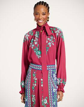 Cerere Blouse La DoubleJ: Regalia Placée Red SHI0086VIS019