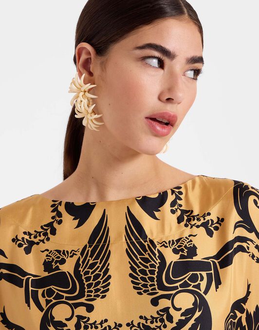 Muumuu Dress Round Neck La DoubleJ: Cherubs Gold DRE0370SIL001