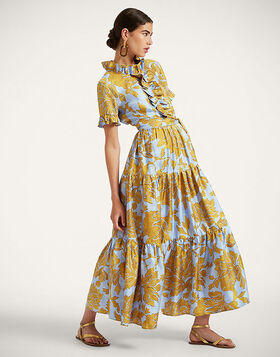 Long And Sassy Dress La DoubleJ: Tangle Light Blue DRE0017SIL001