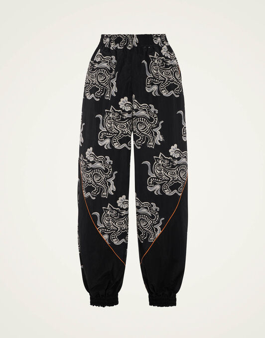 Court Pants La DoubleJ: Crazy Tigers Black & White TRO0145NYL011