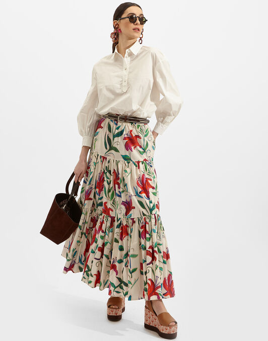 Big Skirt La DoubleJ: White Lily SKI0001COT001