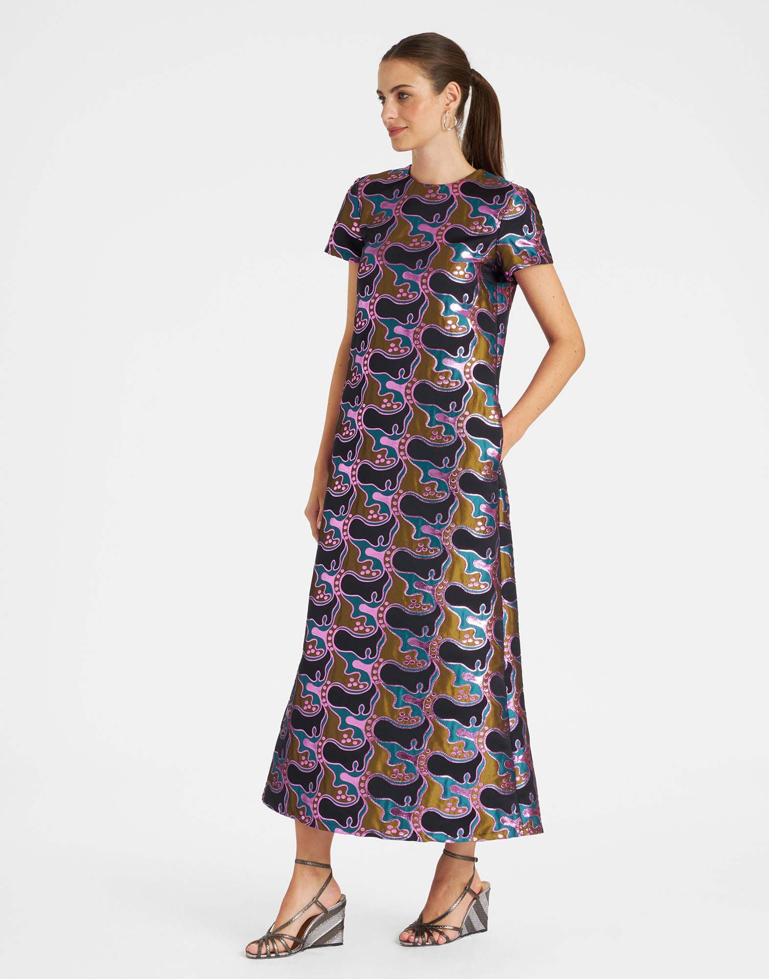 Super Swing Dress La DoubleJ: Spritz Blue Petrol DRE0001JCQ081