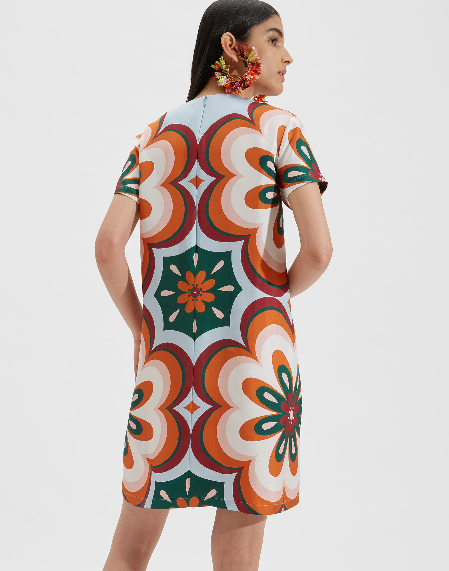 Mini Swing Dress La DoubleJ: Ciccio Arancio Mini Swing Dress LaDoubleJ: Ciccio Arancio DRE0963SIL006