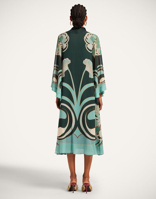 Magnifico Midi Dress La DoubleJ: Blooming Tulip Placée Dark Green Magnifico Midi Dress La DoubleJ: Blooming Tulip Placée Dark Green DRE0788SIL028