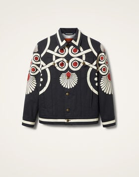 JJ Jean Jacket La DoubleJ: Medallion Placée Black JAC0070DEN001