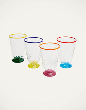 Quilted Glasses Set Of 4 La DoubleJ: Multicolor GLA0026MUR001
