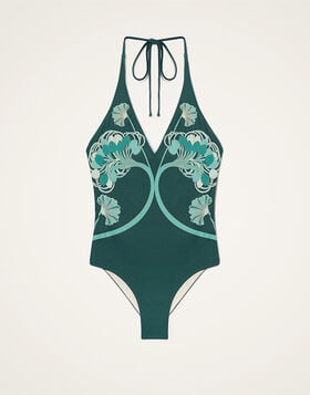 Sexy Swimsuit La DoubleJ: Blooming Tulip Placée Dark Green SWI0091LYC006