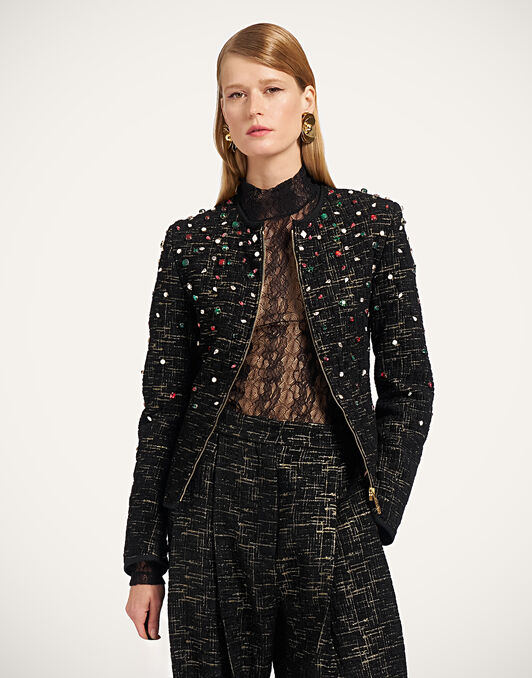9 To 5 Jacket La DoubleJ: Bicolor Black JAC0200WOL040