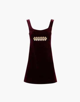 Ella Mini Dress La DoubleJ: Solid Burgundy DRE0774VEL011
