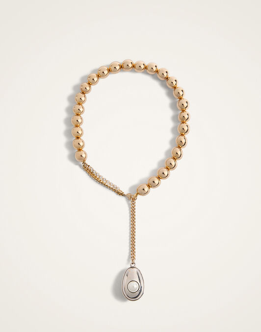 Venus Pendant La DoubleJ: 24K Gold Plate and Pearl-effect Detail NEC0075BRA012