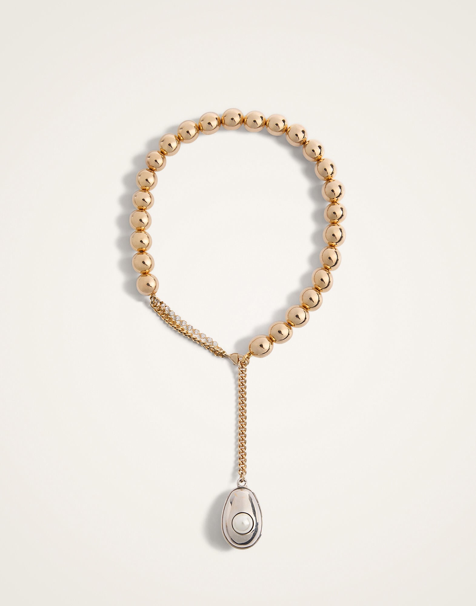 Venus Pendant La DoubleJ: 24K Gold Plate and Pearl-effect Detail NEC0075BRA012
