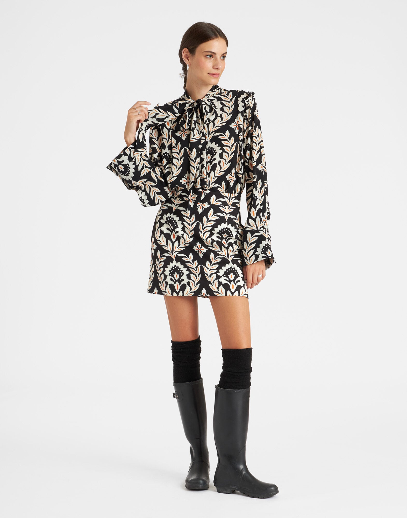 Ascot Shirt La DoubleJ: Ghirlanda Black Ascot Shirt La DoubleJ: Ghirlanda Black SHI0080CRE001