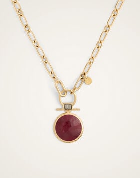 Shen Loop Necklace La DoubleJ: 24k Gold Plate & Red Enamel NEC0024BRA003