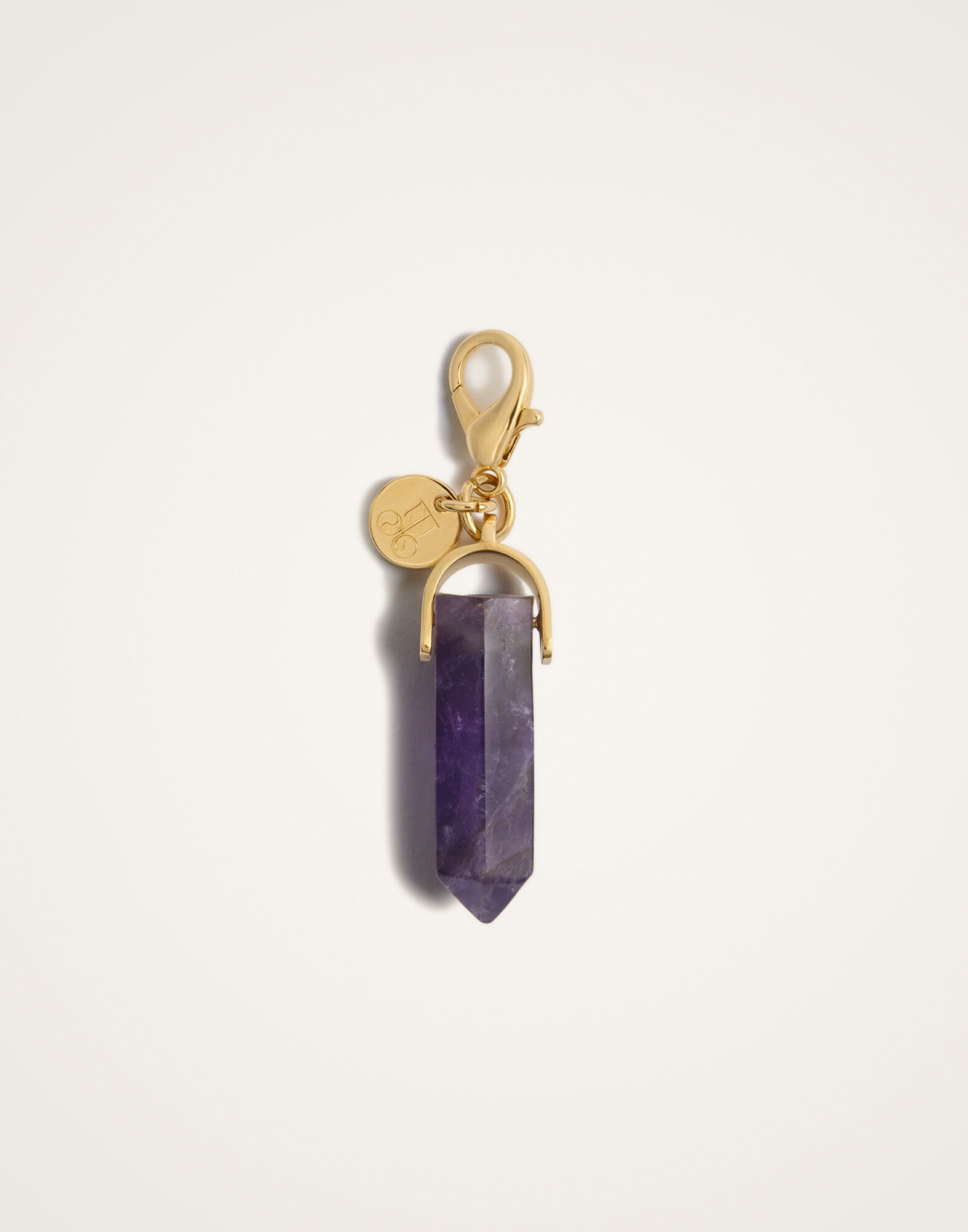 Pillar Charm La DoubleJ: 24k Gold Plate & Amethyst Pillar Charm La DoubleJ: 24k Gold Plate & Amethyst CHM0017BRA003