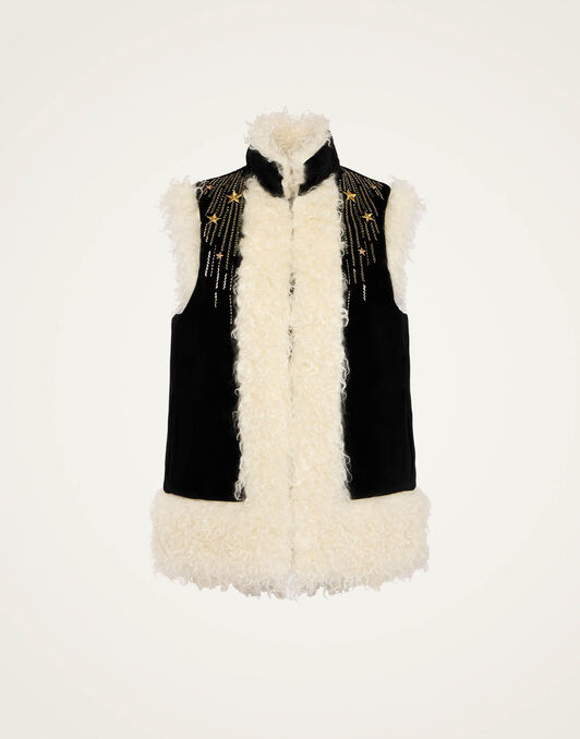 Sleeveless Folk Jacket La DoubleJ: Solid Black JAC0115VEL011