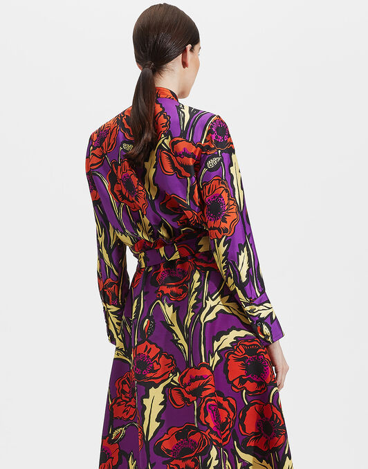 Portofino Shirt LaDoubleJ: Big Blooms Viola SHI0046SIL001