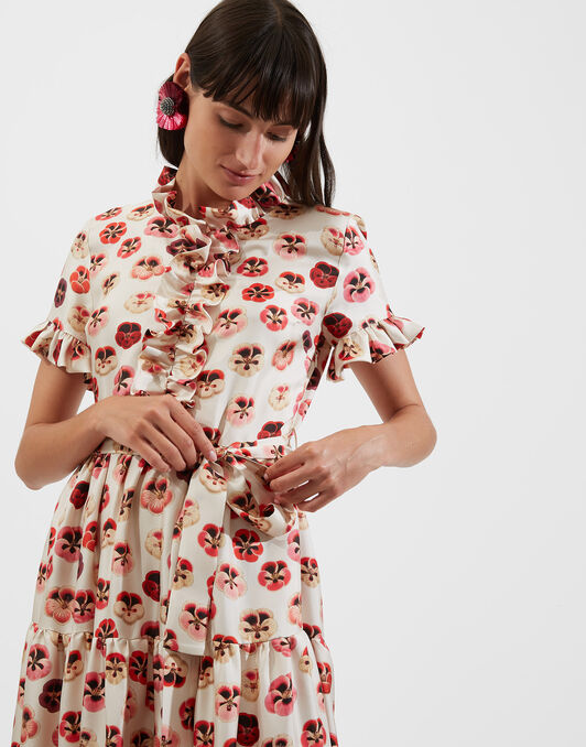 Long And Sassy Dress La DoubleJ: Micro Pansy Long And Sassy Dress La DoubleJ: Micro Pansy DRE0017SIL001