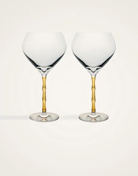 Bamboo Balloon Glasses Set Of 2 La DoubleJ: Solid Amber GLA0049GLS002