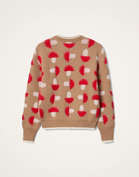 Fun-Guy Sweater La DoubleJ: Camel & Red PUL0343KNI193