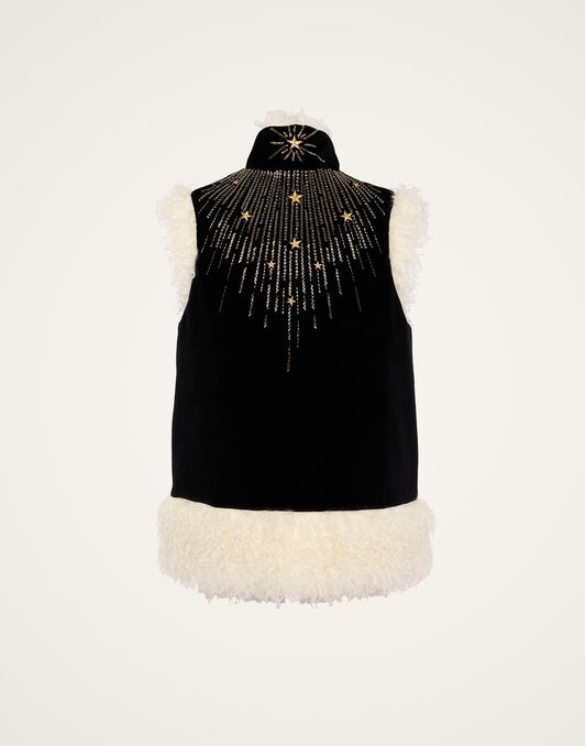Sleeveless Folk Jacket La DoubleJ: Solid Black JAC0115VEL011