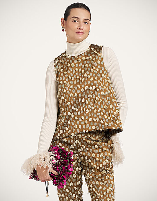 La Scala Top La DoubleJ: Spots Caramel TOP0016JCQ155