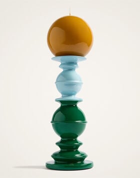Space Pillar Candle La DoubleJ: Color Block Green, Light Blue, Saffron Space Pillar Candle La DoubleJ: Color Block Green, Light Blue, Saffron OTC0012CEW001