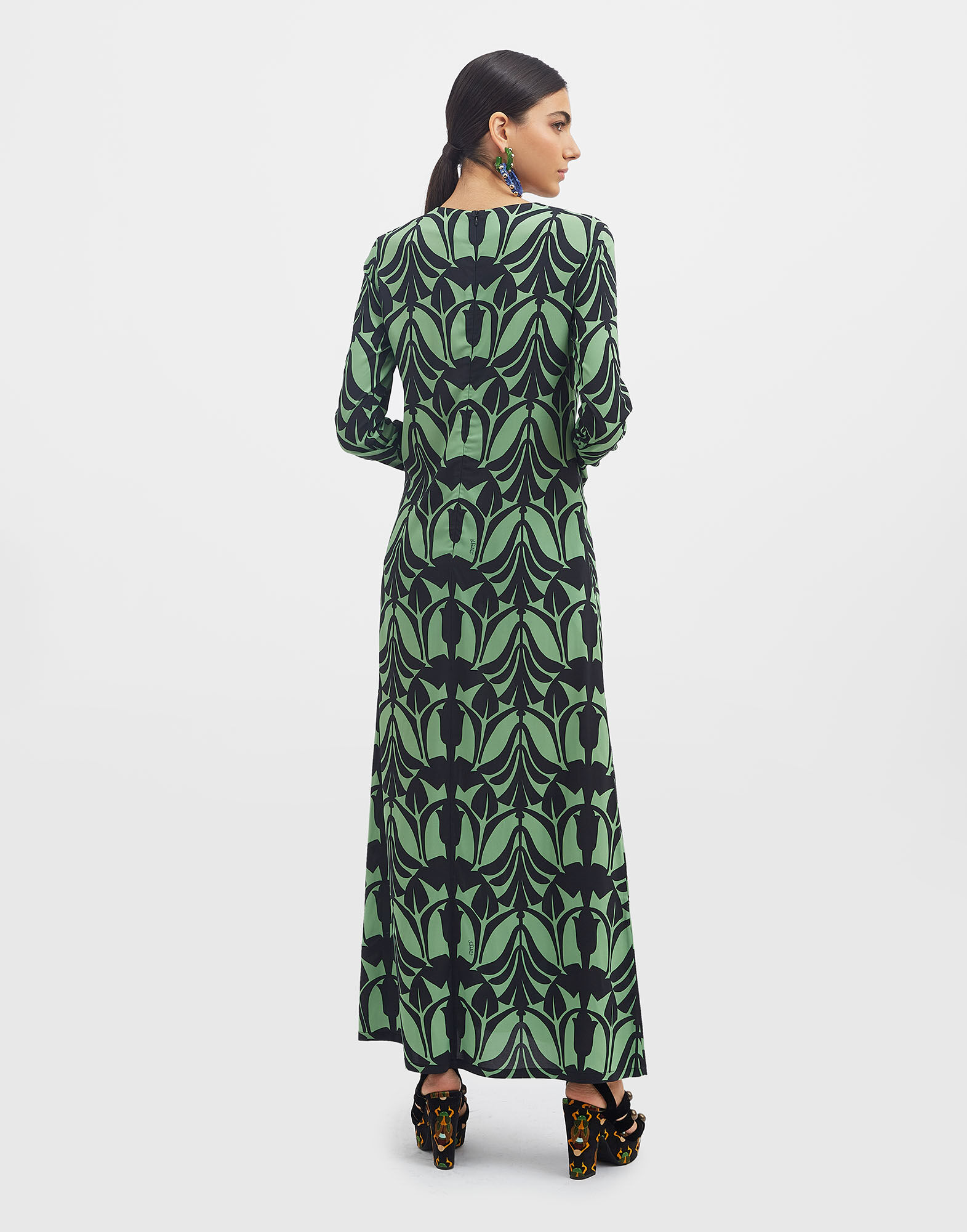 Long Sleeve Swing Dress La DoubleJ: Papyrus Green Long Sleeve Swing Dress La DoubleJ: Papyrus Green DRE0184VIS001