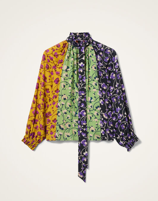 Cerere Blouse La DoubleJ: Honeysuckle Tricolor Placée Yellow SHI0120VIS019