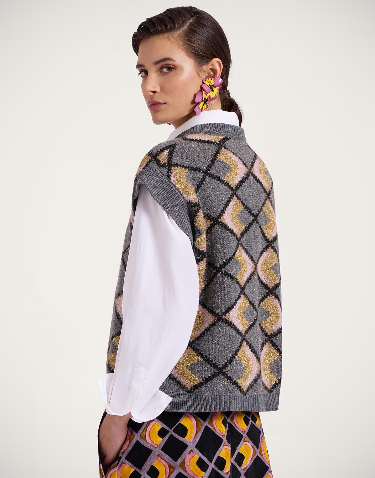 Half-Light Gilet La DoubleJ: Half-Light Grey PUL0223KNI132