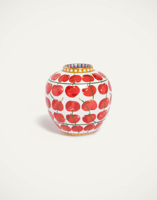 Small Bubble Vase La DoubleJ: Cherries Ivory Small Bubble Vase La DoubleJ: Cherries Ivory VAS0022CER001