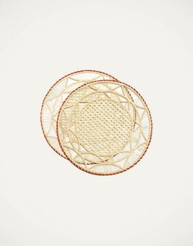 Raffia Placemats Set Of 2 La DoubleJ: Sol Brick PMT0007RAF010