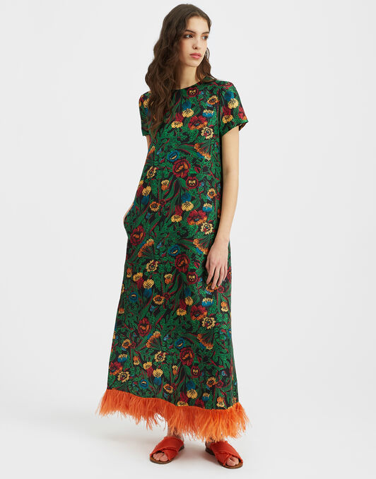 Swing Dress (With Feathers) La DoubleJ: Night Garden DRE0864SIL026