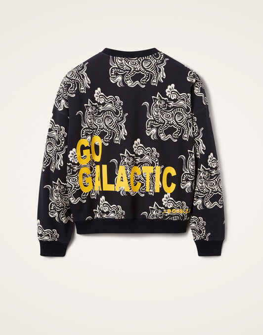 Off Court Sweatshirt La DoubleJ: Crazy Tigers Black & White SWE0035JER054
