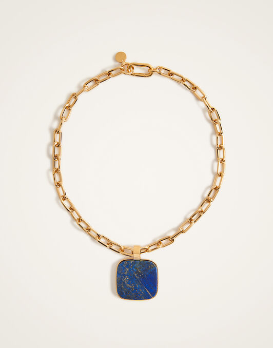 Soul Pendant Necklace La DoubleJ: 24k Gold Plate & Lapis Lazuli Soul Pendant Necklace La DoubleJ: 24k Gold Plate & Lapis Lazuli NEC0017BRA003