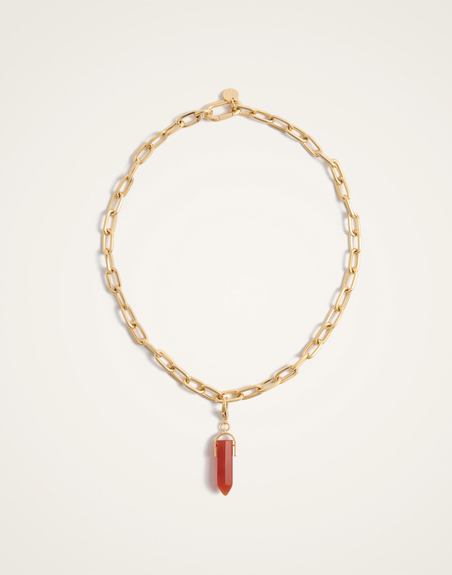 Pillar Charm La DoubleJ: 24K Gold Plate & Red Agate Pillar Charm La DoubleJ: 24K Gold Plate & Red Agate CHM0017BRA003