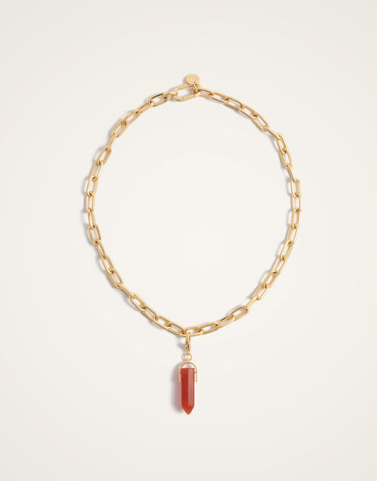 Pillar Charm La DoubleJ: 24K Gold Plate & Red Agate Pillar Charm La DoubleJ: 24K Gold Plate & Red Agate CHM0017BRA003