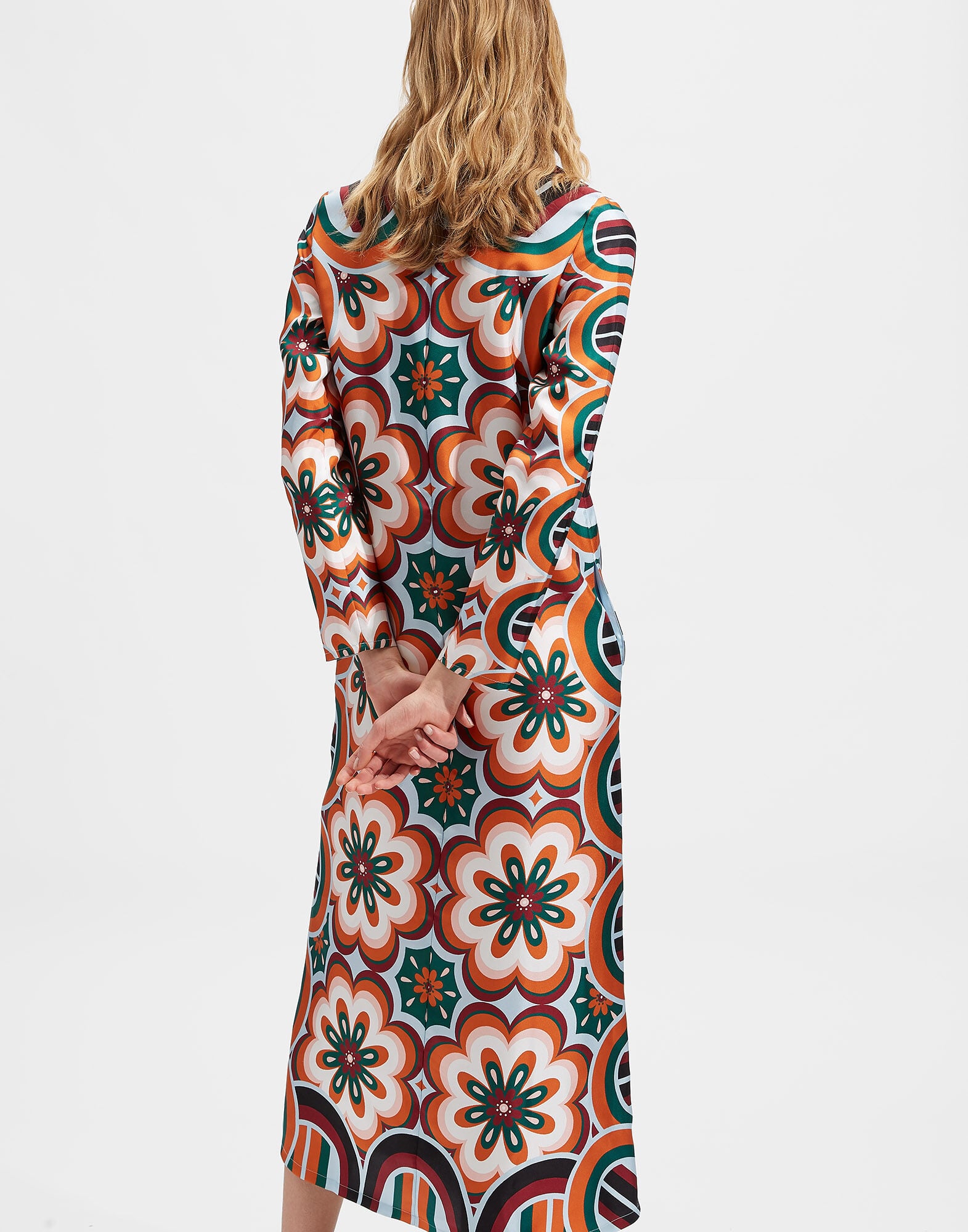 Long Sleeve Swing Dress La DoubleJ: Ciccio Arancio Long Sleeve Swing Dress LaDoubleJ: Ciccio Arancio DRE0231SIL006