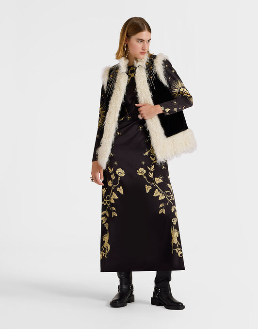 Sleeveless Folk Jacket La DoubleJ: Solid Black JAC0115VEL011