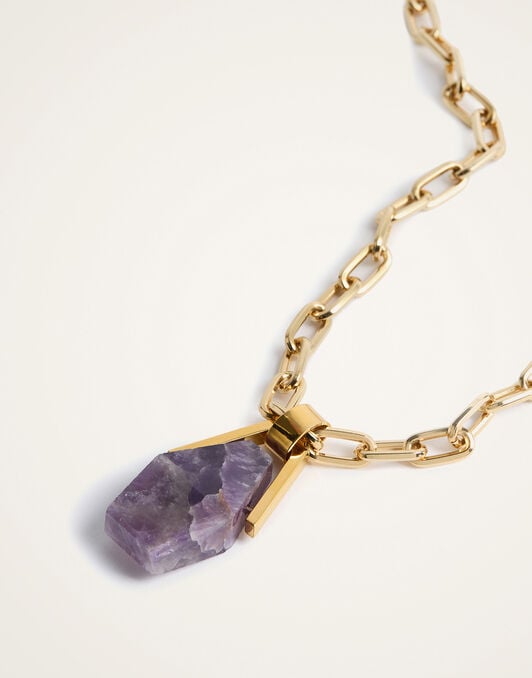 Portal Necklace La DoubleJ: 24k Gold Plate & Amethyst Portal Necklace La DoubleJ: 24k Gold Plate & Amethyst NEC0021BRA003