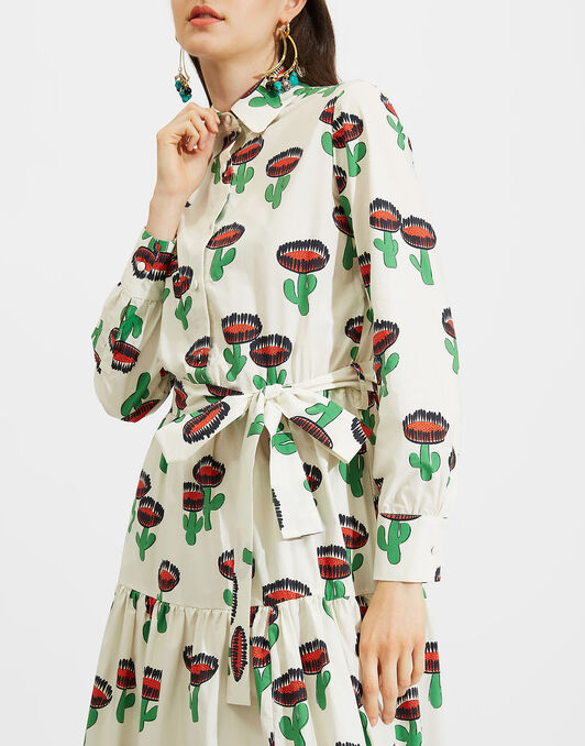 Bellini Dress La DoubleJ: Chirpy Cactus Bellini Dress LaDoubleJ: Chirpy Cactus DRE0016COT001