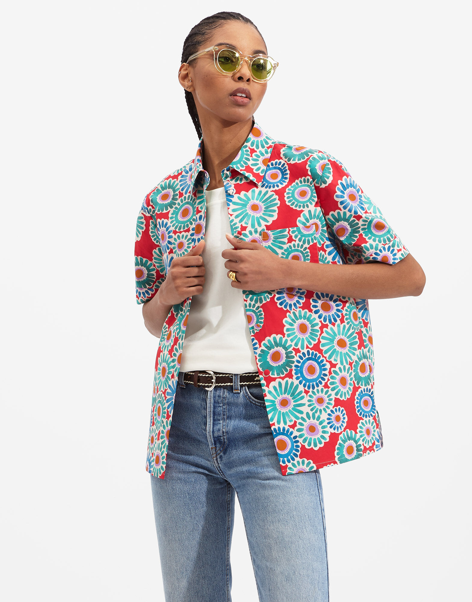 Clerk Shirt La DoubleJ: Crazy Daisy Clerk Shirt La DoubleJ: Crazy Daisy SHI0020COT020