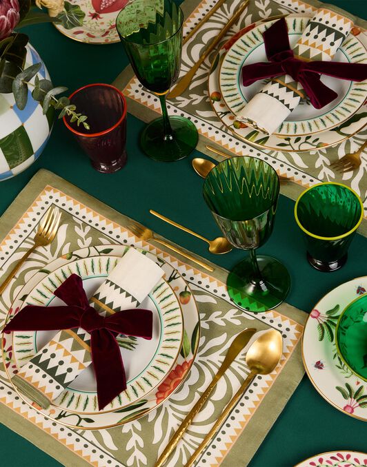 Herringbone Placemats Set Of 2 La DoubleJ: Tudor Light Green PMT0015COT040