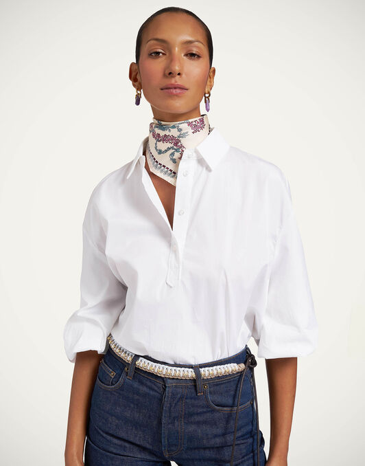 Foulard 45 La DoubleJ: Wispy Placée Ivory Foulard 45 La DoubleJ: Wispy Placée Ivory SCA0065SIL006