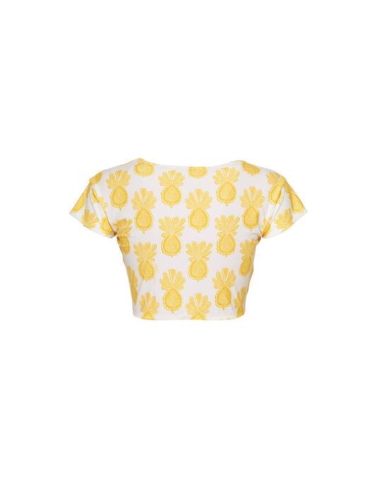 Bardot Top La DoubleJ: Pineapple Sunflower White Bardot Top La DoubleJ: Pineapple Sunflower White SWI0026LYC001