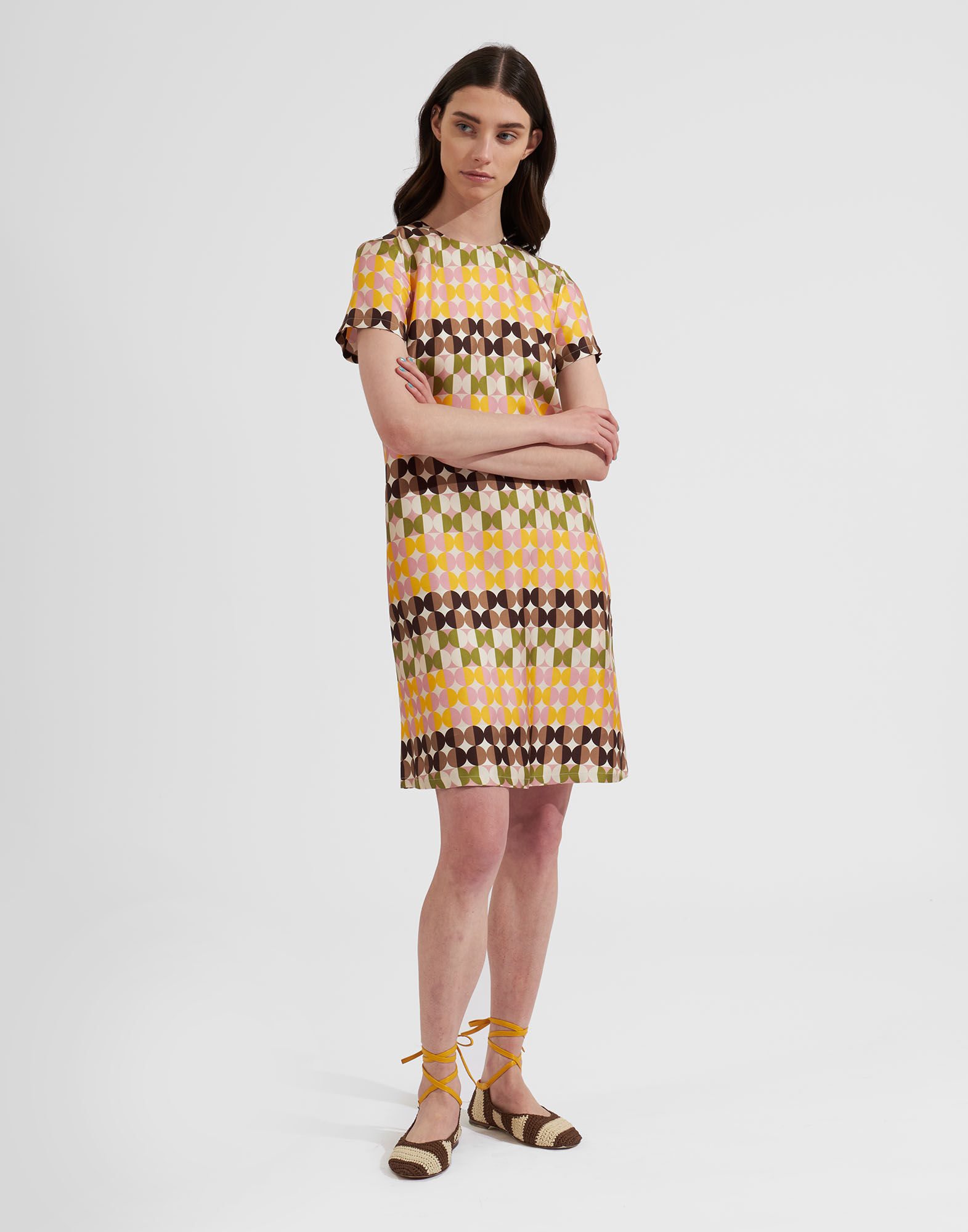 Mini Swing Dress La DoubleJ: Mezzaluna Chocolate Mini Swing Dress La DoubleJ: Mezzaluna Chocolate DRE0963SIL006