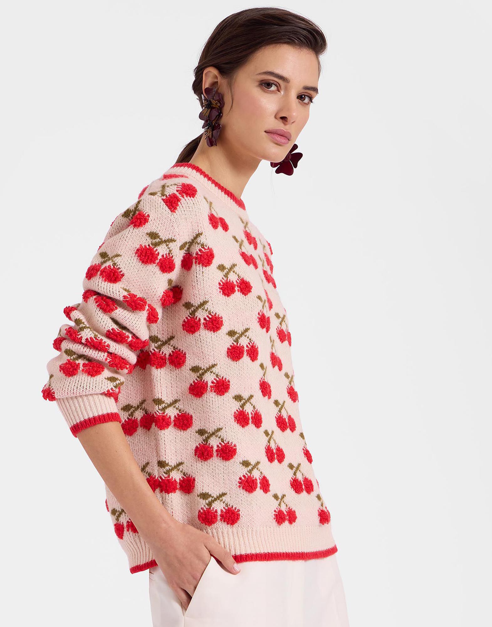 Cherry Sweater La DoubleJ: Off White Cherry Sweater La DoubleJ: Off White PUL0103KNI092