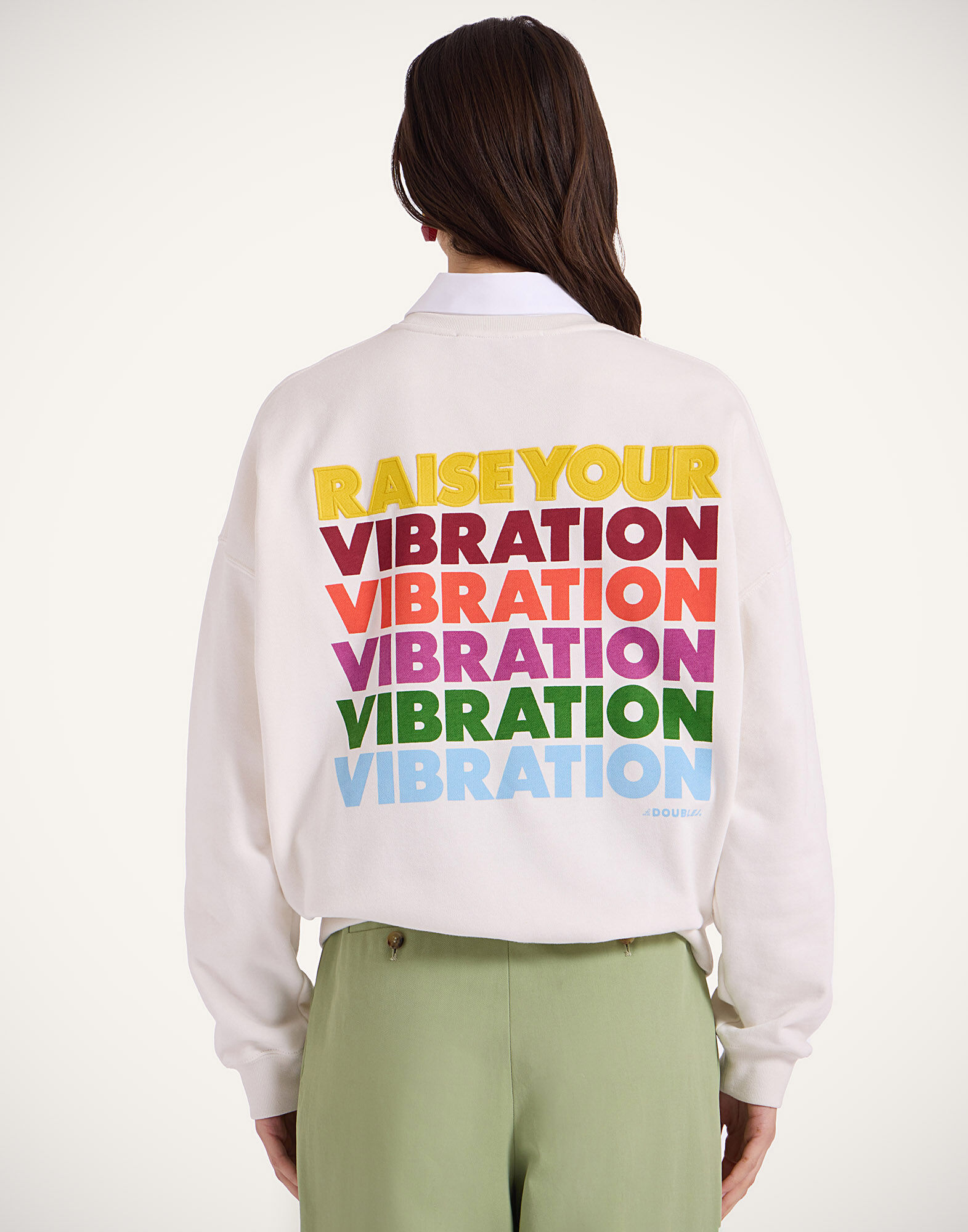 House Sweatshirt La DoubleJ: Raise Your Vibration Off White House Sweatshirt La DoubleJ: Raise Your Vibration Off White SWE0038JER033