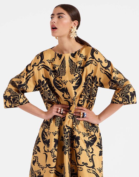Muumuu Dress Round Neck La DoubleJ: Cherubs Gold DRE0370SIL001