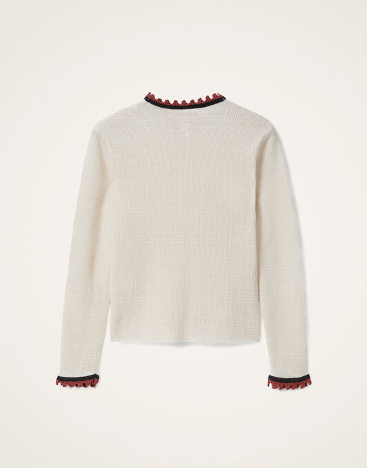 Picket Crew Neck La DoubleJ: Solid Ecru Picket Crew Neck La DoubleJ: Solid Ecru PUL0308KNI171